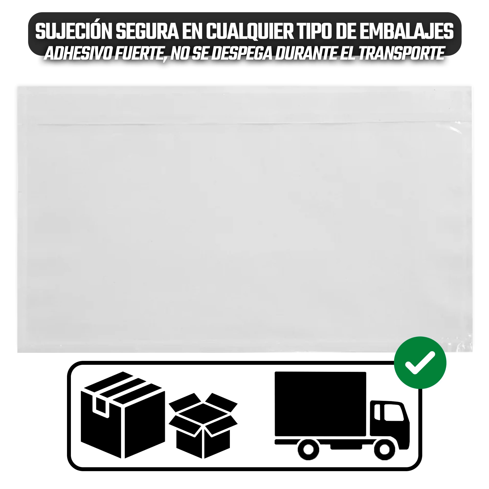 Pack 500 Packing List Transparentes - Sobres Portadocumentos Adhesivos 240x180 mm - Alta adhesión - Fácil aplicación - Material de oficina - Ideal para logística