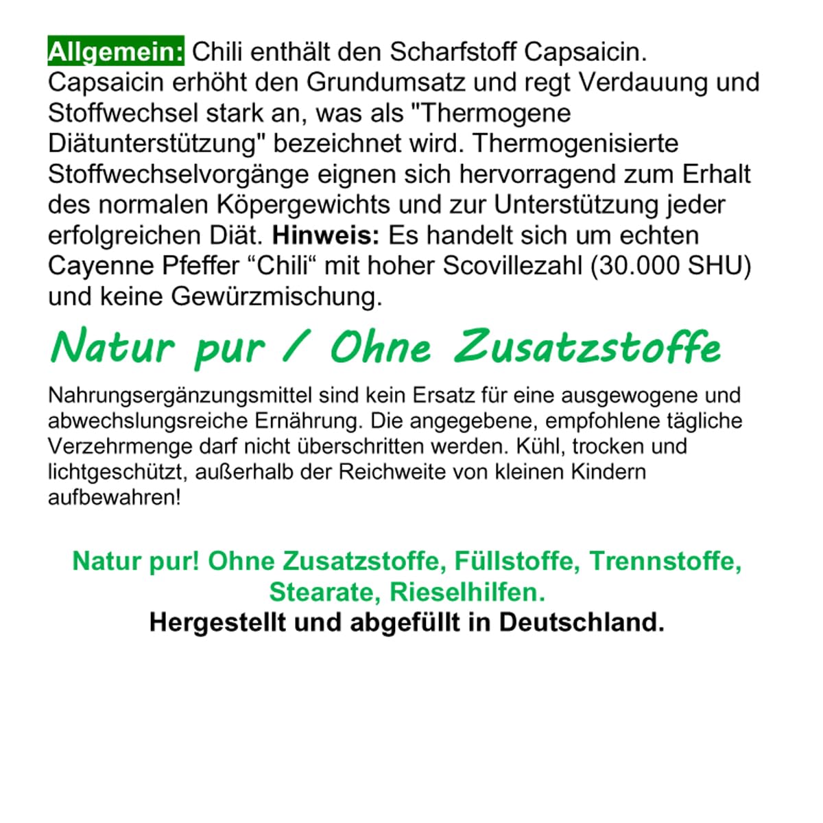 Red Chili Fat-BURNER CAPSAICIN 360 Kapseln BAUCH BEINE PO "Fettbrenner" POWER-Diät Unterstützung & (Fett) Stoffwechsel. OHNE Zusatzstoffe 26595-360