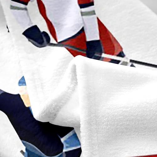 Miniatura 5 de Manta de cama de jugador de hockey para todas las estaciones, manta deportiva de forro polar de franela mullida para niños y niñas, eventos