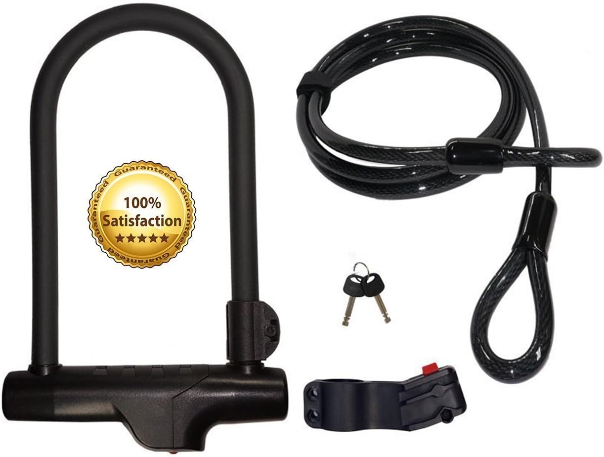 Cocoweb Armbar Bike U-Lock with LotusLock Bicycle Flex Cable Bike Lock Combo - SLABBK-SLLLBK60