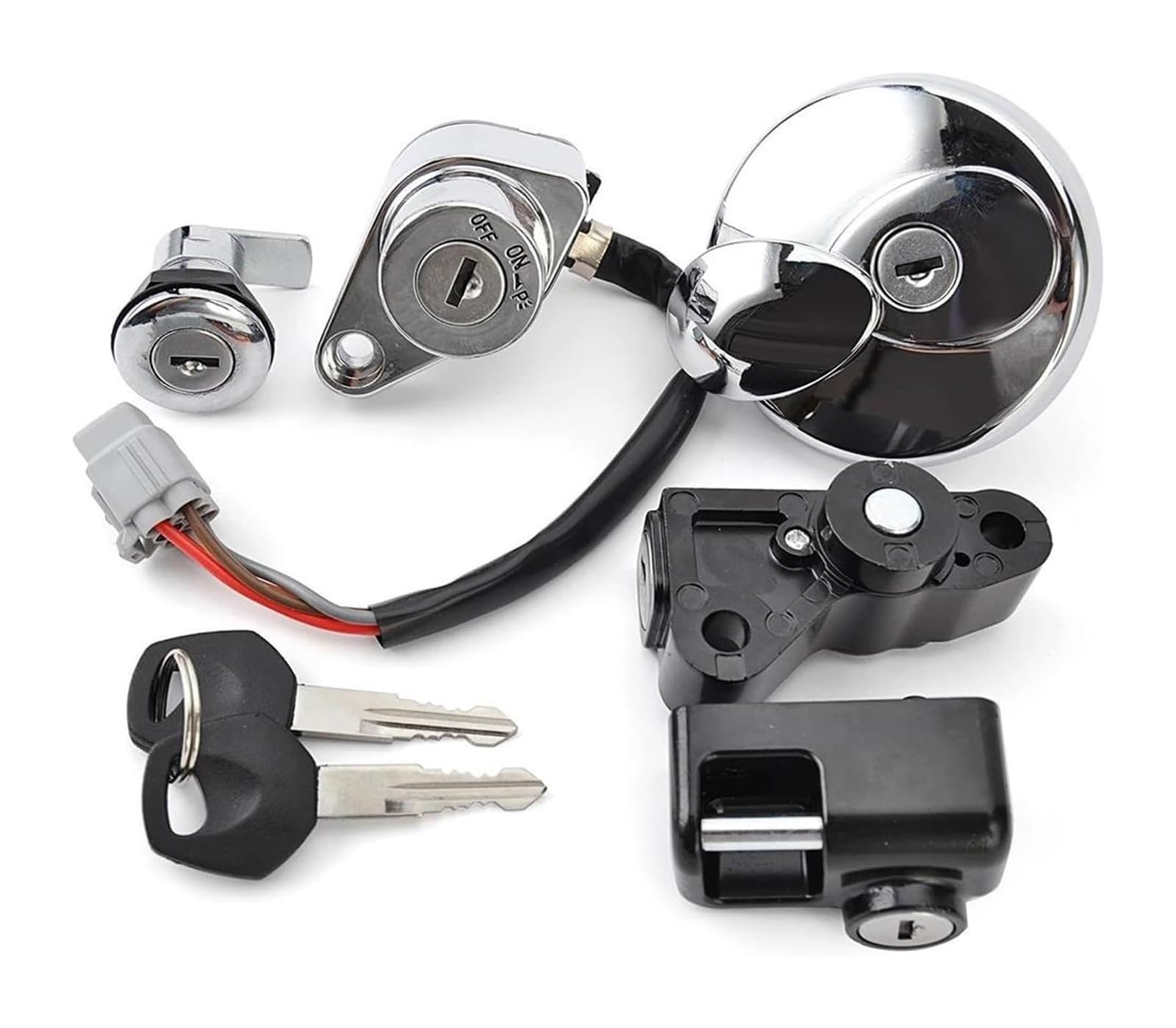 Cerradura De Encendido para Suzuki para VLR1800 para Boulevard para C109R 2008-2011 Interruptor Arranque Encendido Motocicleta Combustible Bloqueo Juego + 2 Llaves