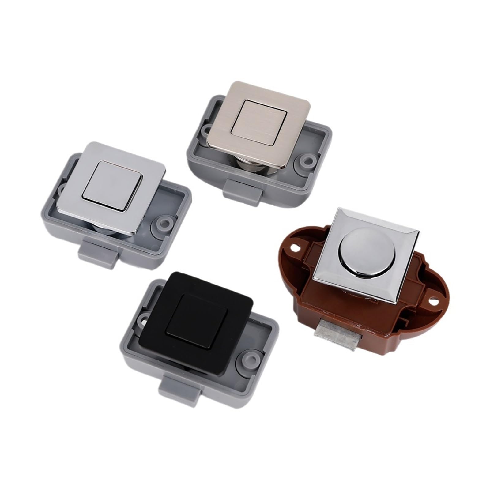 Camper Auto Push Lock 26mm RV Caravan Boot Wohnmobil Schrank Schublade Schloss Keyless Push Button Latch Möbel Hardware 1Pcs(Chrome)
