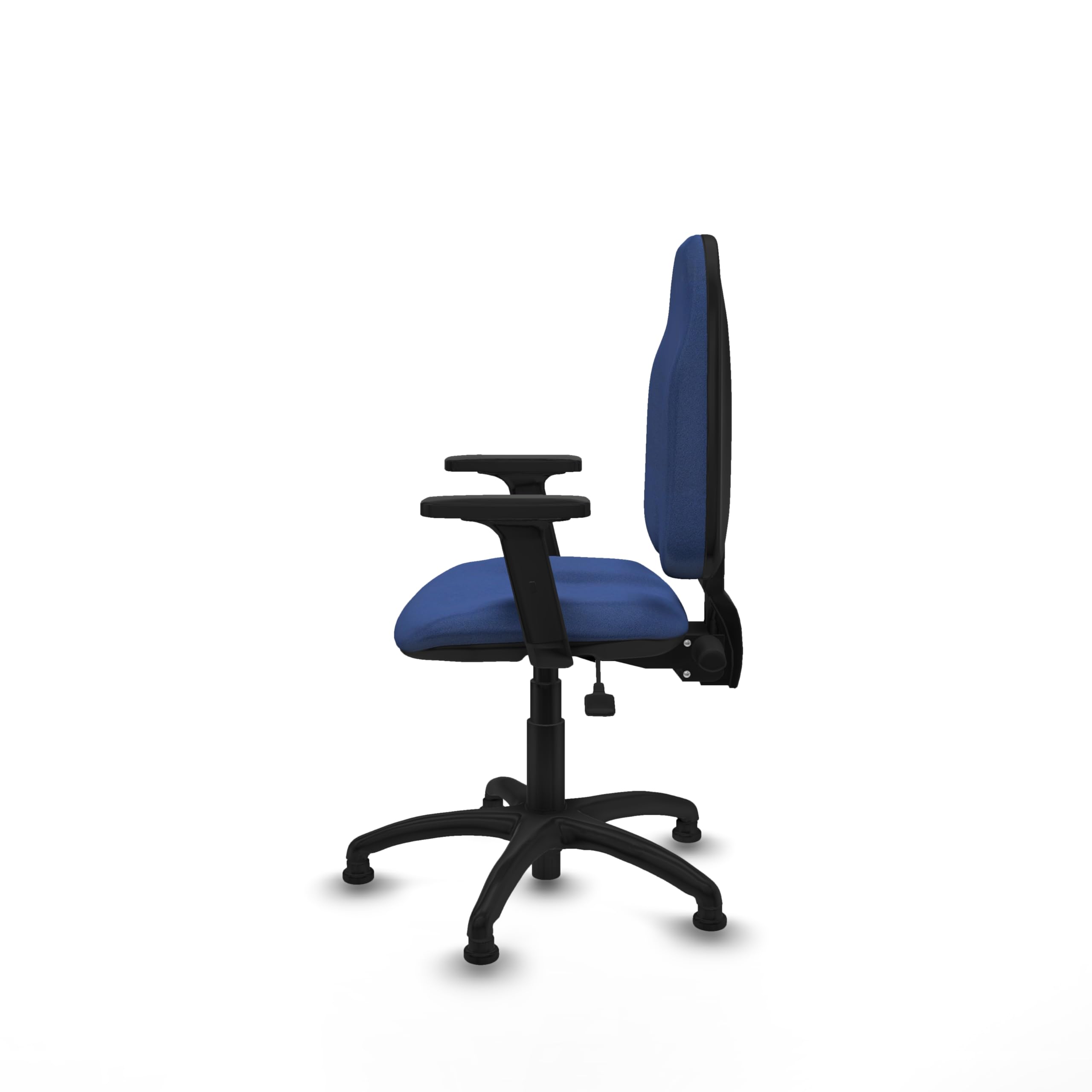 Piqueras y Crespo - Silla Escritorio sin Ruedas Algarra con Brazos 2D. Equipado con Asincro y Espuma de Corte. Azul Marino