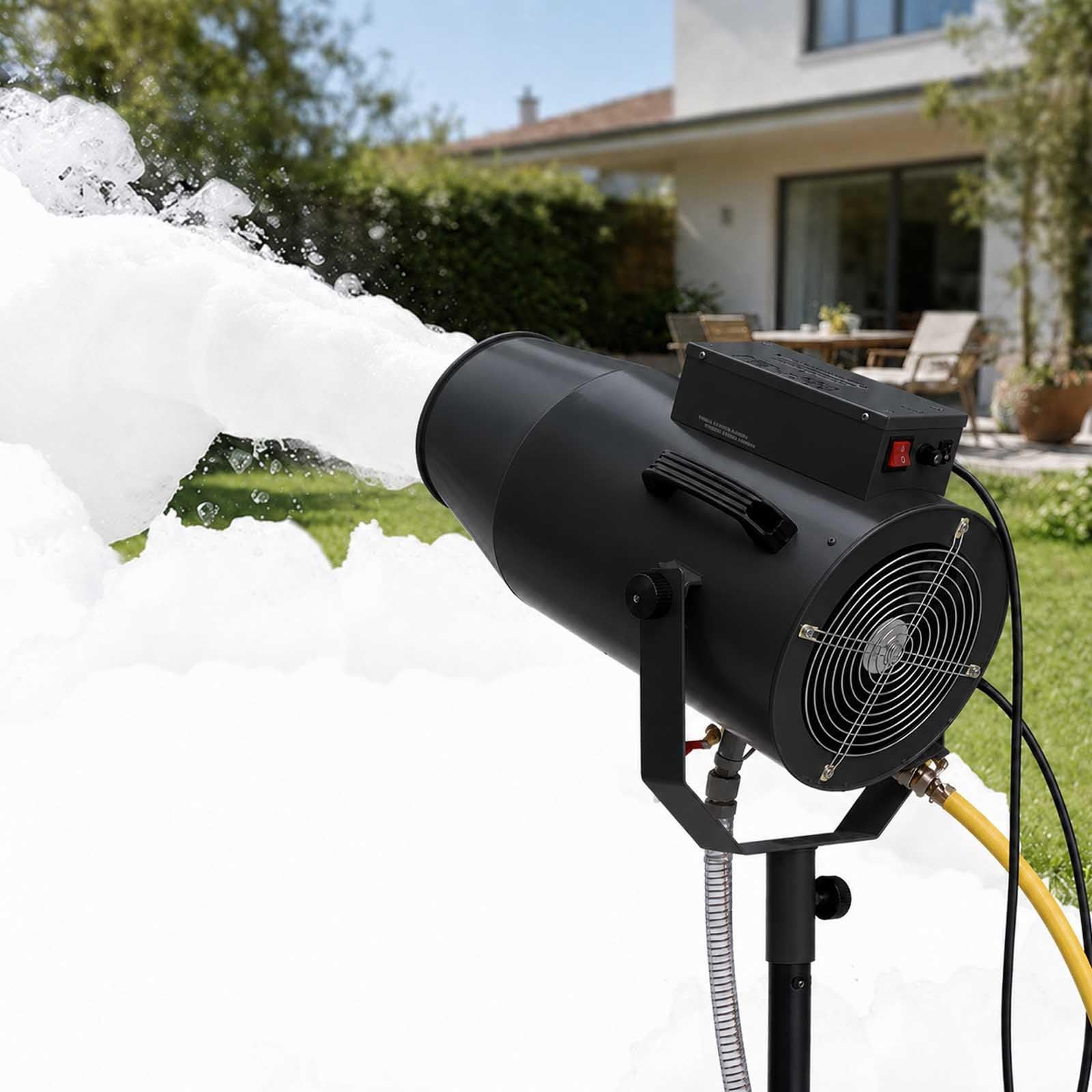aromaoveite 1000W Party Foam Machine, Portable High-Output Foam Cannon with Tripod Stand, Large Foam Maker for Pool Parties, Gardens, Outdoor Events and Summer Fun Black