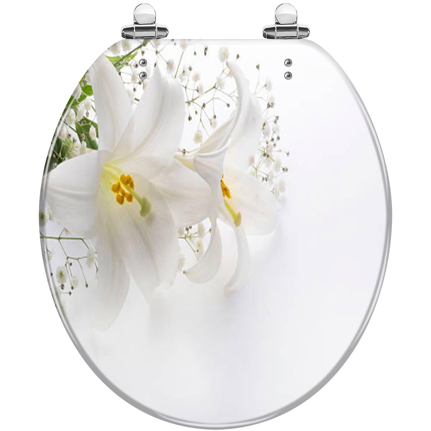 Round Meadow Butterflies Resin Toilet Seat Quiet Slow Close Quick-Release Hinges Easy to Clean(Multi9)