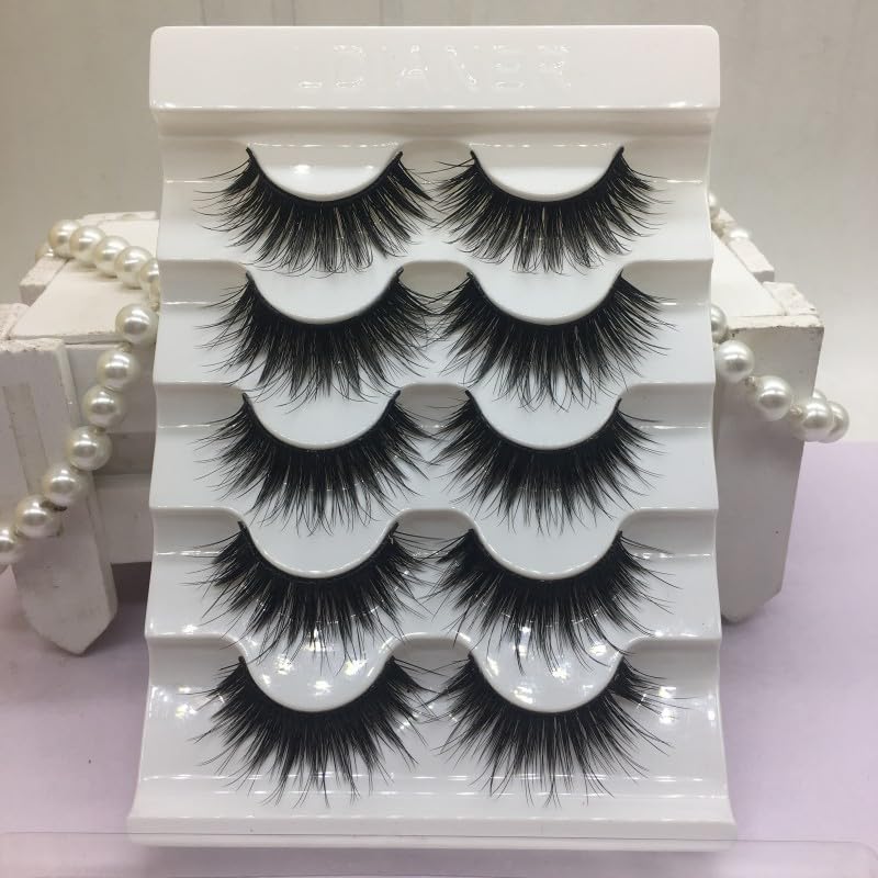 5 Pairs Exaggerated Super Dense False Eyelashes Stage Performance Latin dance Makeup Invisible Faux Eyelashes, Reusable, Easy Application
