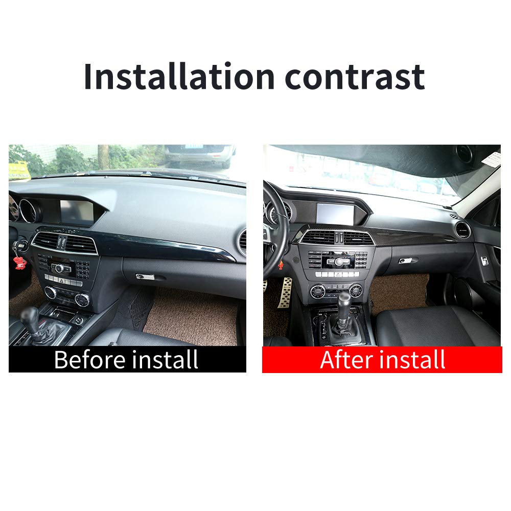 YIWANG Styl włókna węglowego ABS samochód wnętrze konsoli środkowej dekoracja panel osłony dla Benz klasy C W204 2008-2014 akcesoria samochodowe z kierownicą po lewej stronie
