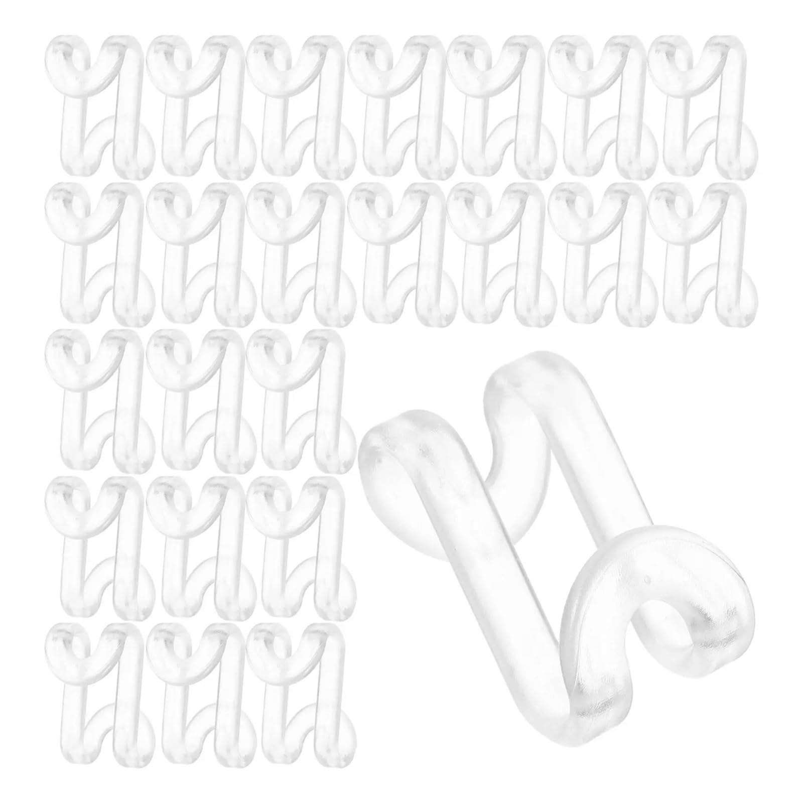 Clothes Hanger Connector Hooks 60Pcs S Shaped Clothes Hanger Connector Hooks Transparent Space Saver Wardrobe Closet Organizer Connecting Buckle Hook for Wardrobe Storage