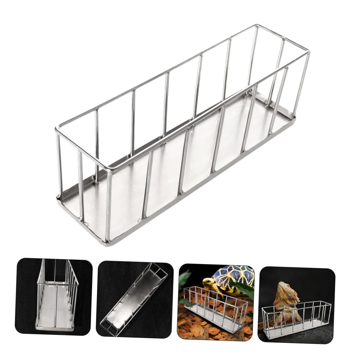 Comedero Inoxidable para Reptiles y Tortugas Plato Antivuelco para Alimentación De y Reptiles Diseño y Estable para Comida y Agua