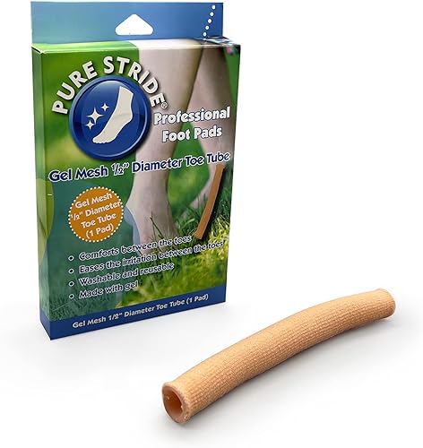 Pure Stride Tubo de malla de gel, almohadillas profesionales para los pies, protectores de cojín para ampollas, callos, dedos de martillo, callos y