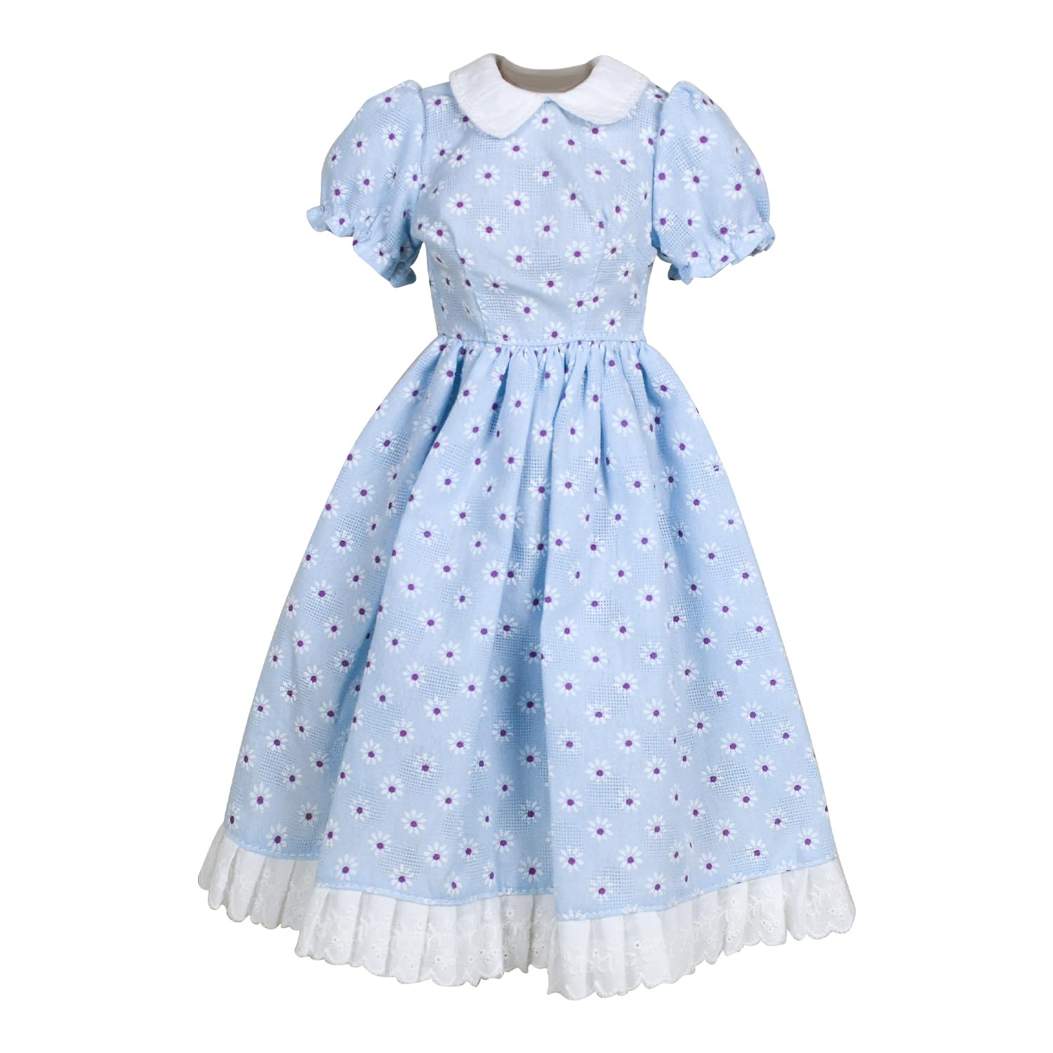 Proudoll 1/3 BJD Doll Clothes Outfit Set - Handcrafted Stylish Blue Floral Dress, Hat, Wig, Cross-body Bag, and High Heel, Compatible with 1/3 60cm 24in SD Dolls - Image 2