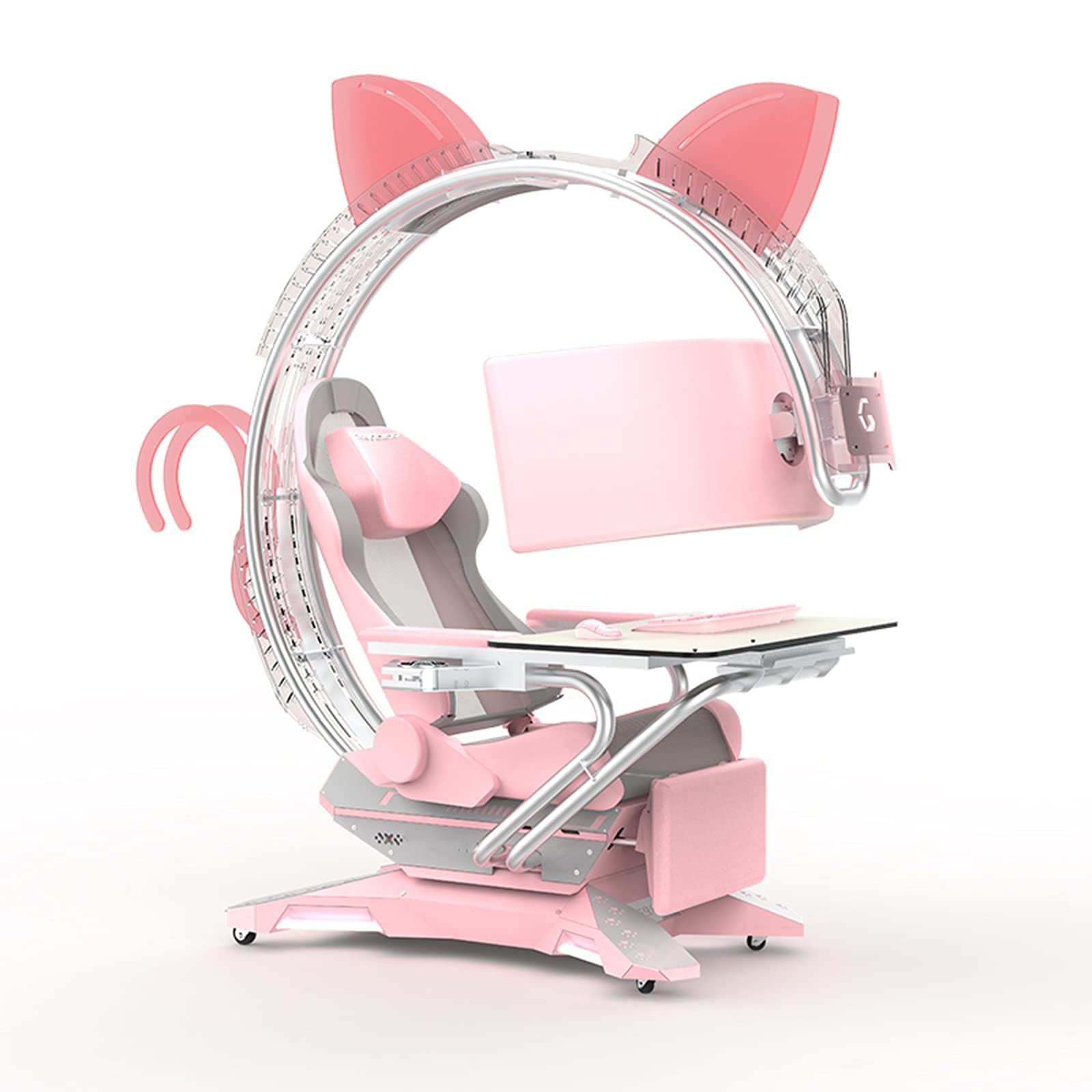 Office Chair Game Cockpit Ergonomic Space Capsule Computer Chair High Back Adjustable Swivel Task Chair with Footrest