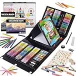 KINSPORY 290 PCS Art Set for Kids, Deluxe Coloring Drawing Art Supplies Case Gift for Teens Boys Girls 4 5 6 7 8 9 10 11 12