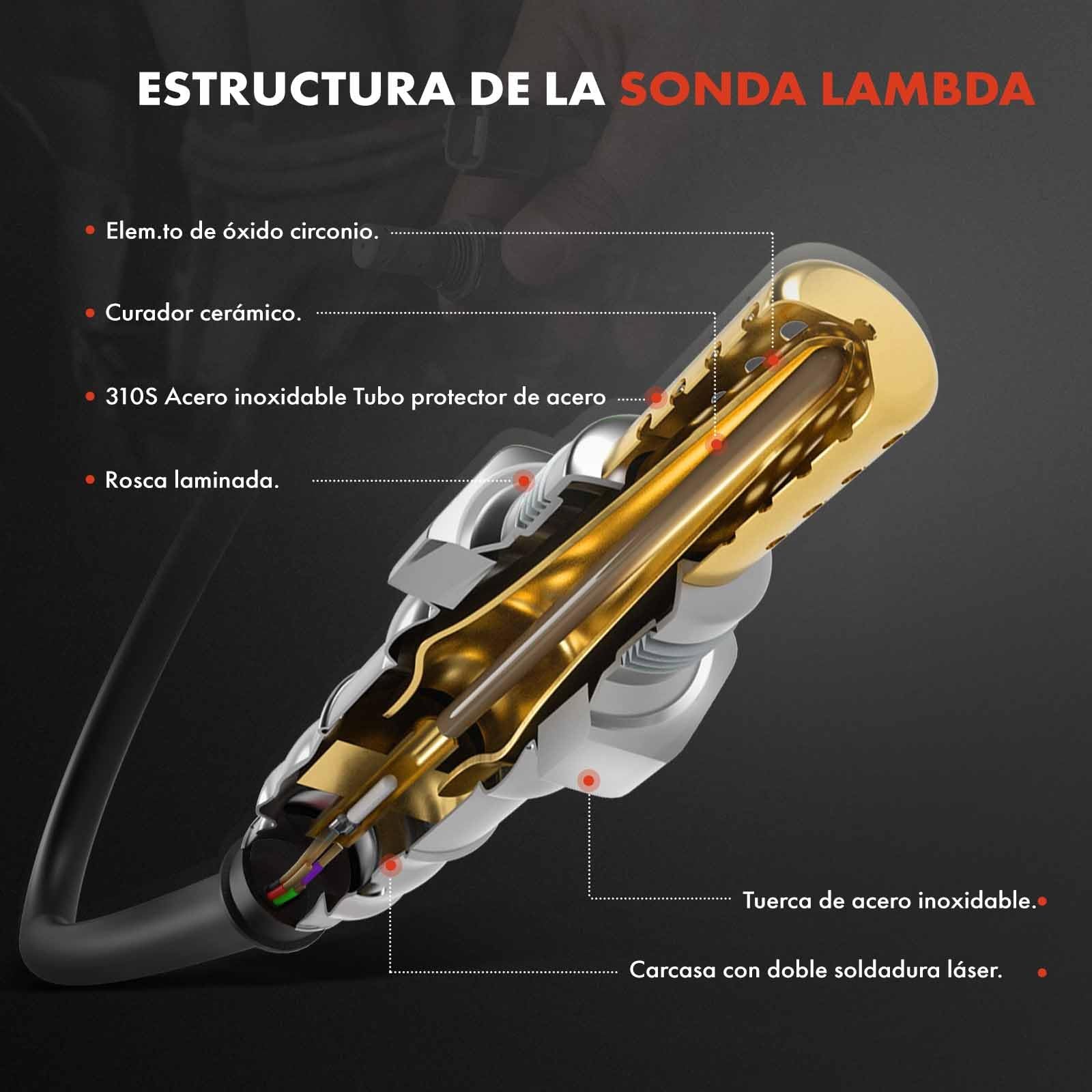 Frankberg Sonda de control Lambda 0258005007 | Compatible con: Astra G Sedán T98, Caravana Astra G T98, Astra G CC T98, Corsa B S93