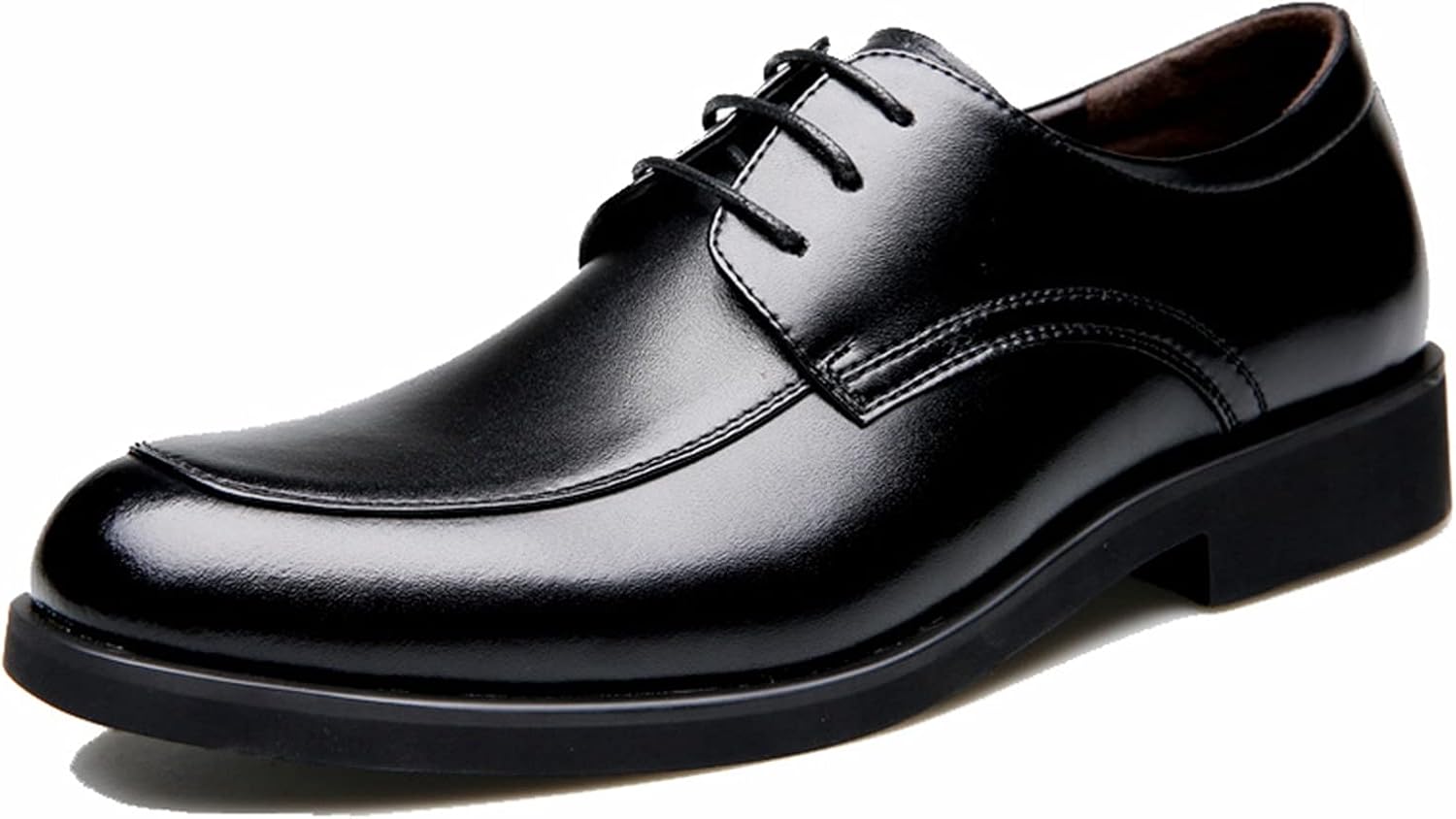 Men Business Leather Shoes Wear Resistant Non Slip Solid Color Lace up