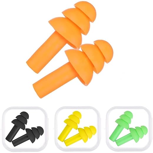 Multi Colour Soft Silicone Ear Plugs - 4 Pairs