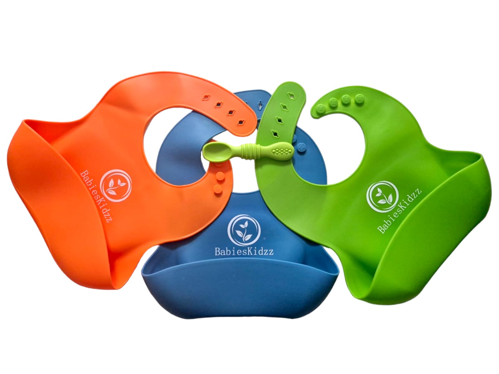 Silicone Baby Bibs Soft Silicone Baby Bibs,Set of 2Pack Waterproof Silicone Baby Feeding Bibs with Food Catcher Pocket - Unisex Waterproof Bib