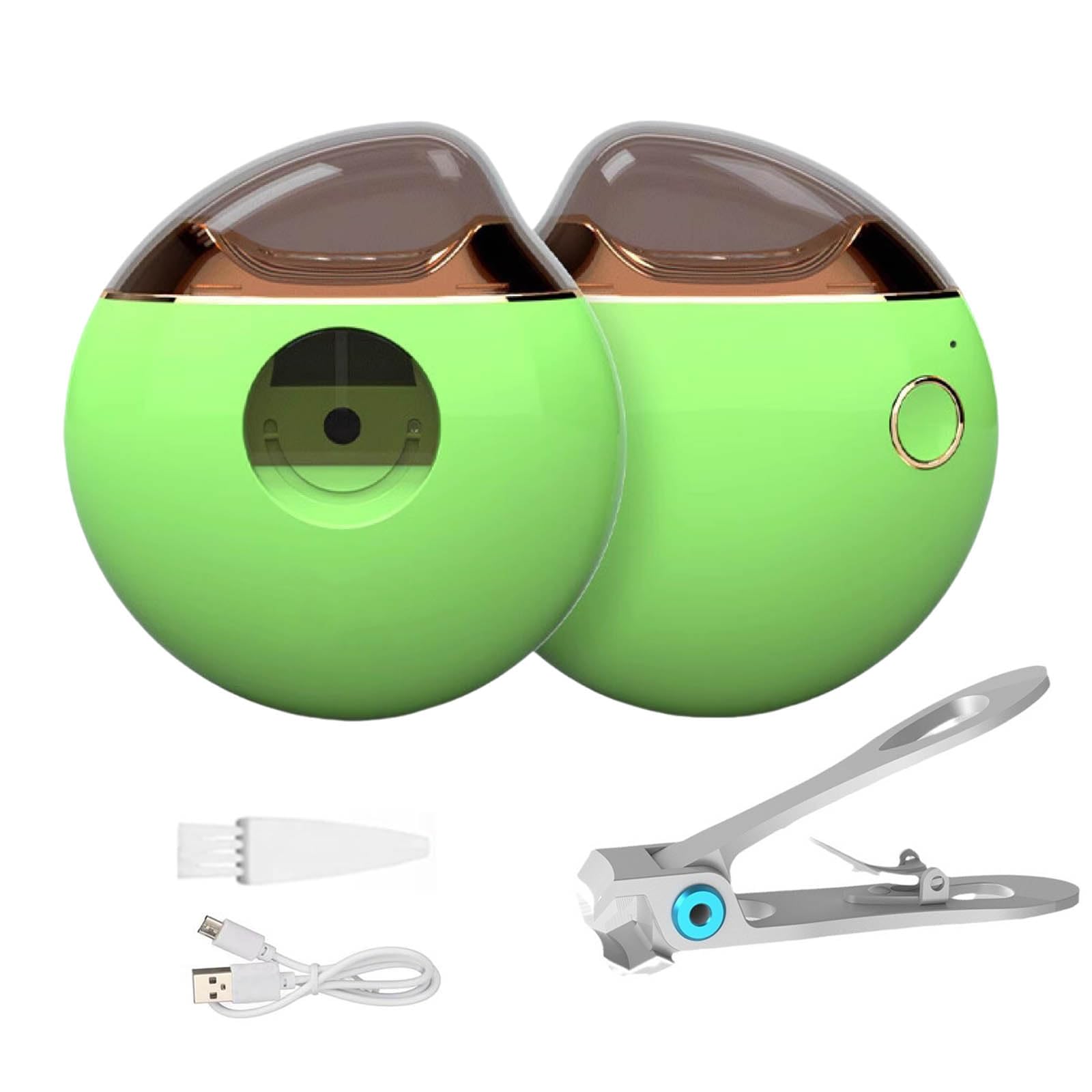 Automatic Electric Nail Clipper for Adults for Seniors Nail Clippers USB Rechargeable Nail Grinders for Men Nail Debris Storage (Green,78x80x33mm)