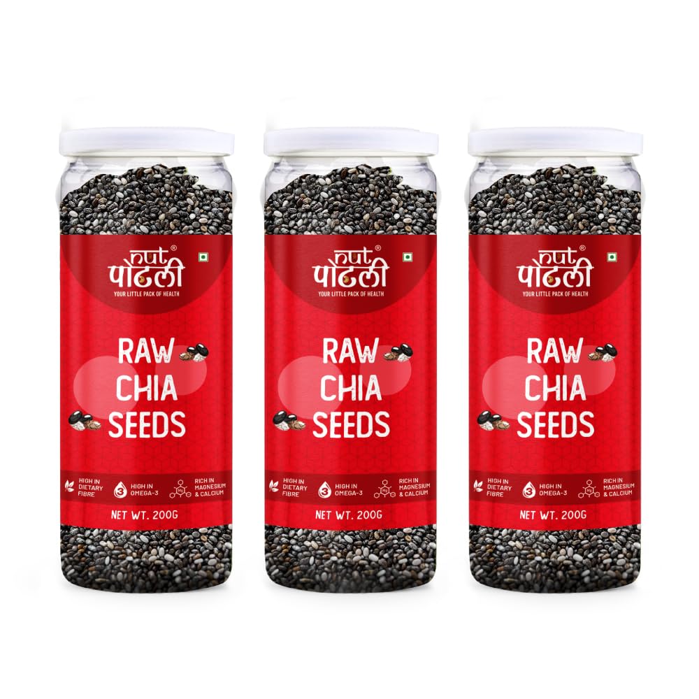 Nut Potli Raw and Unroasted Chia Seeds, Rich in Dietary Fiber, Omega-3, Antioxidants, Magnesium and Calcium, Boost Nutrient, Perfect for Weight Loss (600g, Pack of 3) (B0CLV76XY7) Amazon Price History, Amazon Price Tracker