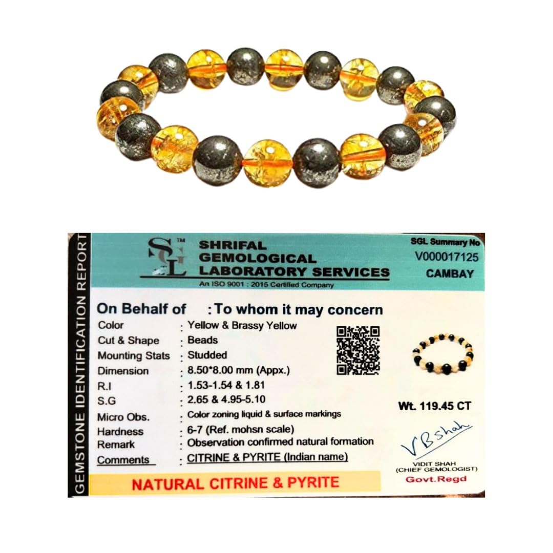 aldomin� Certified Citrine With Pyrite Crystal Healing Natural Reiki Carved Stone Bracelet (Bead Size 8 MM) (B08V39YHBK) Amazon Price History, Amazon Price Tracker