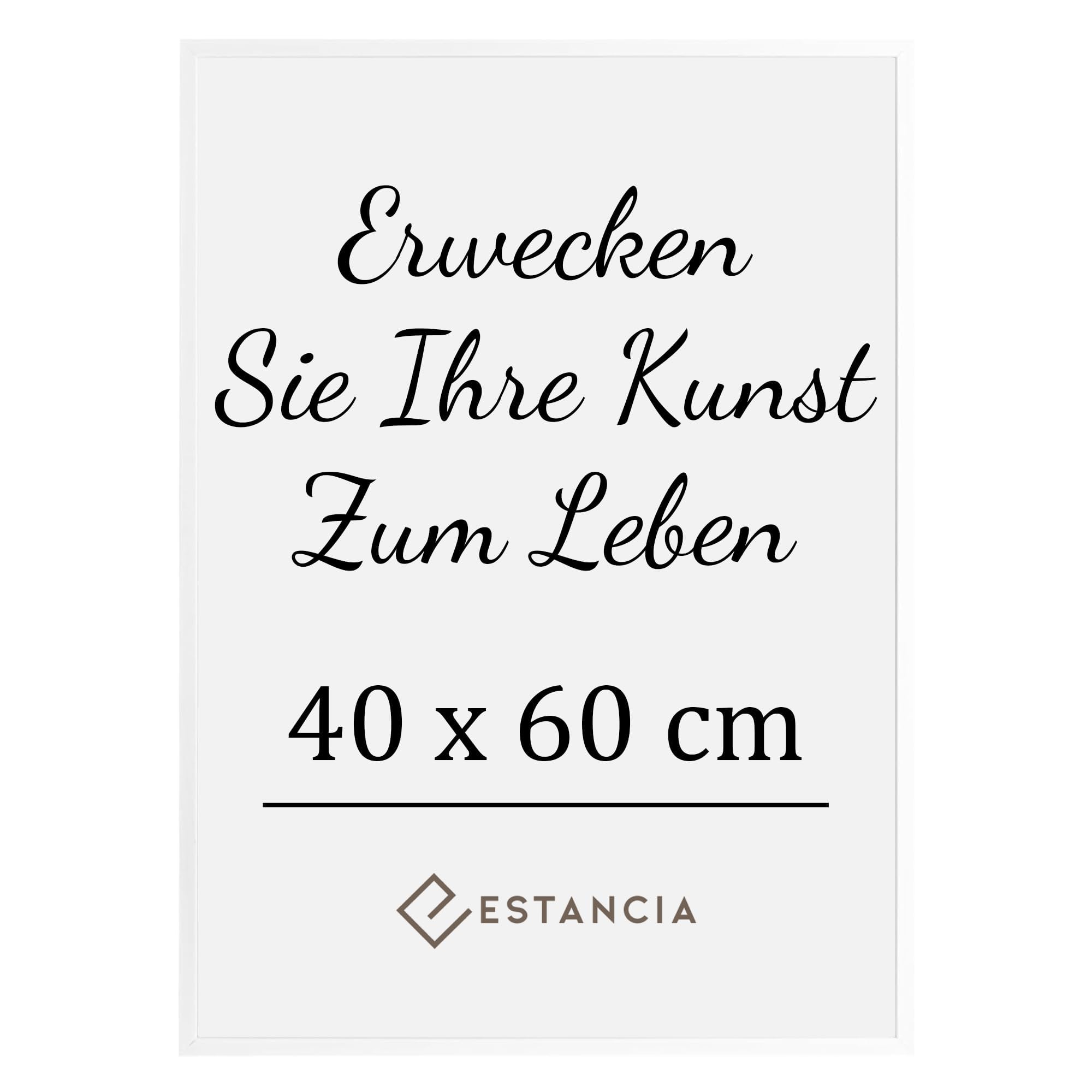 Estancia Weißer Bilderrahmen aus Kiefernholz 40x60 cm mit Bruchsicherem Acrylglas | Moderner Holzbilderrahmen 40 x 60 cm