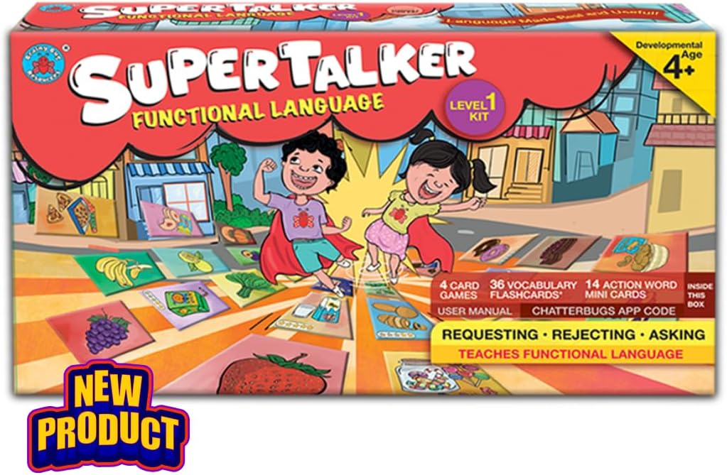 Functional Language Kit - Super Talker - Level 1 Communication for Daily Life Social Skills Special Needs Kids 13.5 cm x 24 cm Multicolor