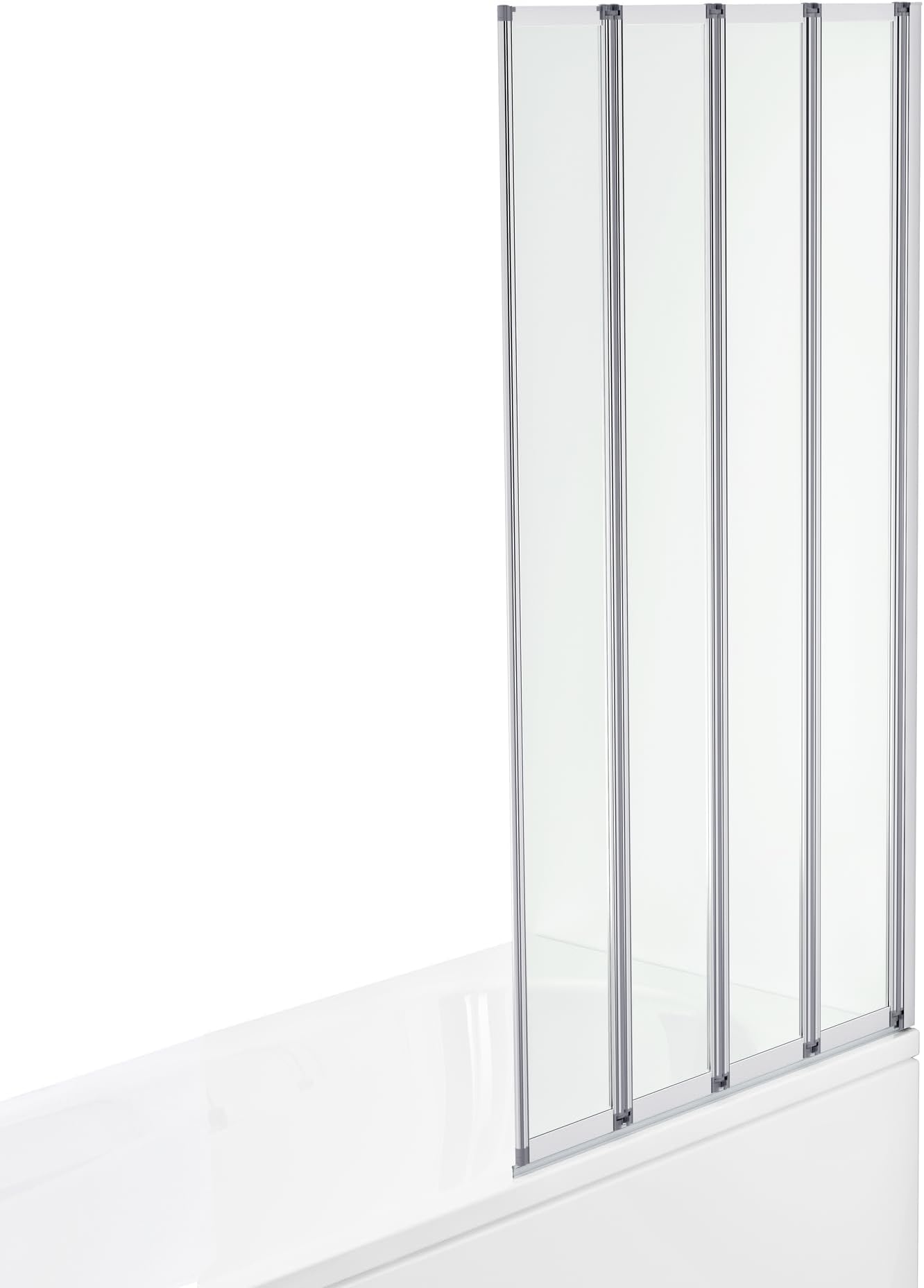 Shower Screen, 4 Fold Sliding Shower Screen, 5mm Toughened Glass Bathroom Door Panel - 1400x800mm