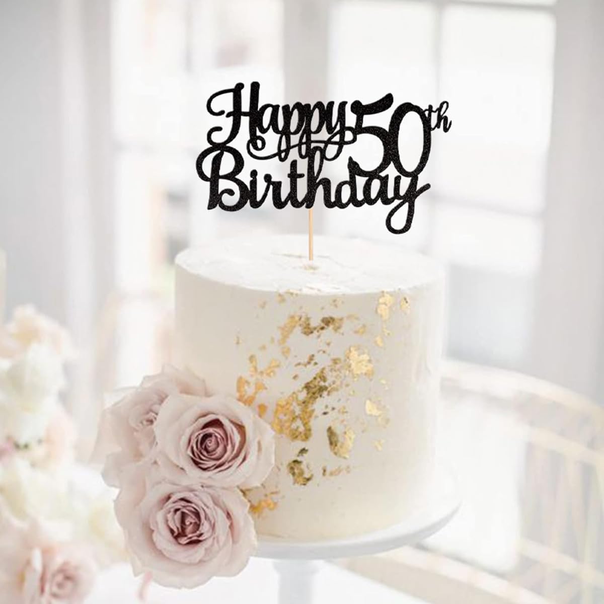 Sleyberoy Décoration De Gâteau D'anniversaire En Acrylique Avec Inscription « Hello 50 », Cheers To 50 Years (50e Anniversaire) Pour Homme Et Femme