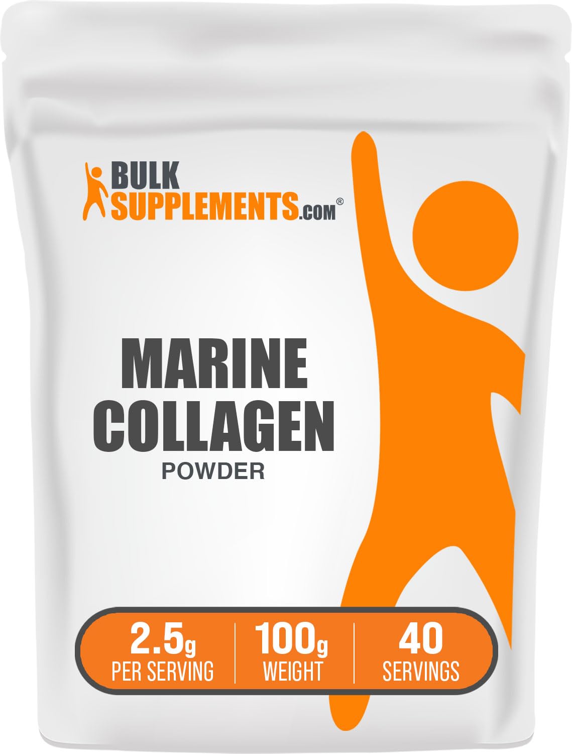 BulkSupplements.com Marine Collagen Powder - Marine Collagen Peptides Supplement, for Hair, Skin, & Nails - Hydyrolyzed & Gluten Free, 2.5g per Serving, 100g (3.5 oz) (Pack of 1) 3.53 Ounce (Pack of 1)