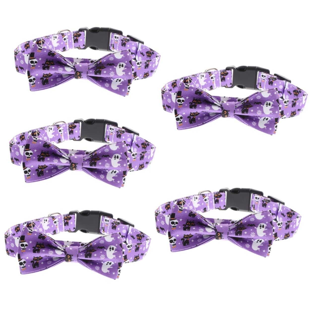 Sosoport 5stücke Dekorativer Katzenhalsband Für Halloween Mit Abnehmbarem Schleifen-Design Für Mittelgroße Haustiere Für Festliche Anlässe Und Partys