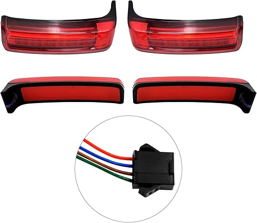 Miniatura 6 de HDBUBALUS Luces traseras de alforja para motocicleta, freno de funcionamiento, lámpara LED de señal de giro para Harley Touring Street Gilde Road