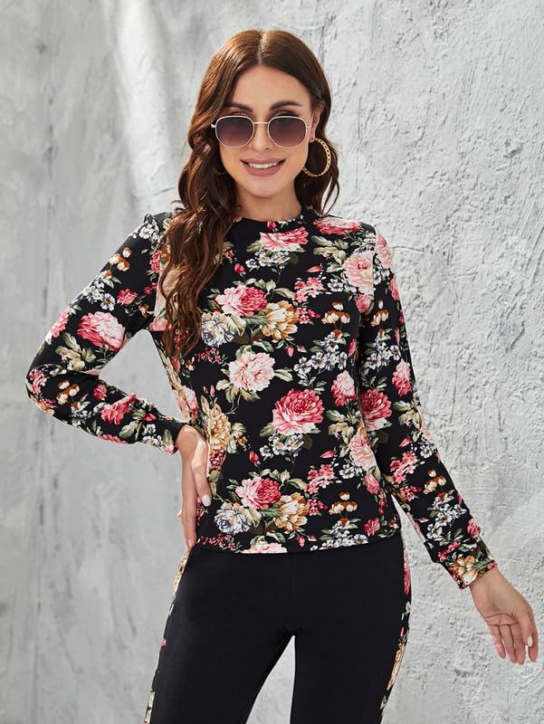 Image of DTR FASHION Multicolor Cotton Blend Styled With Floral Print Tracksuit | Co-ord Set For Women| Active Wear Suit Set For Women