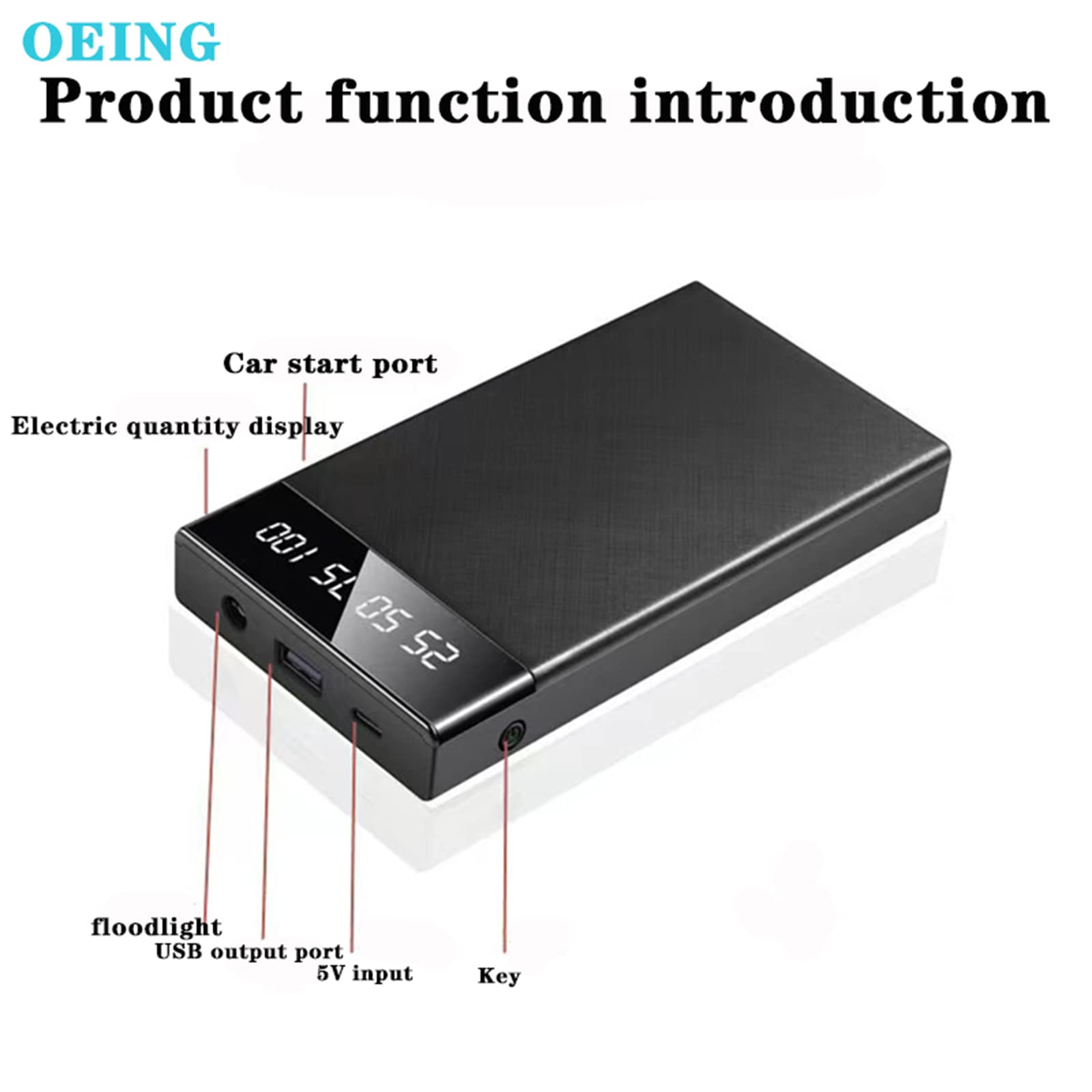 Avviatore di Emergenza per Batteria per Auto Alimentatore Portatile per Avviamento di Emergenza Alimentatore Mobile 12V Tesoro di Ricarica Multifunzione per Batteria di Accensione per Auto