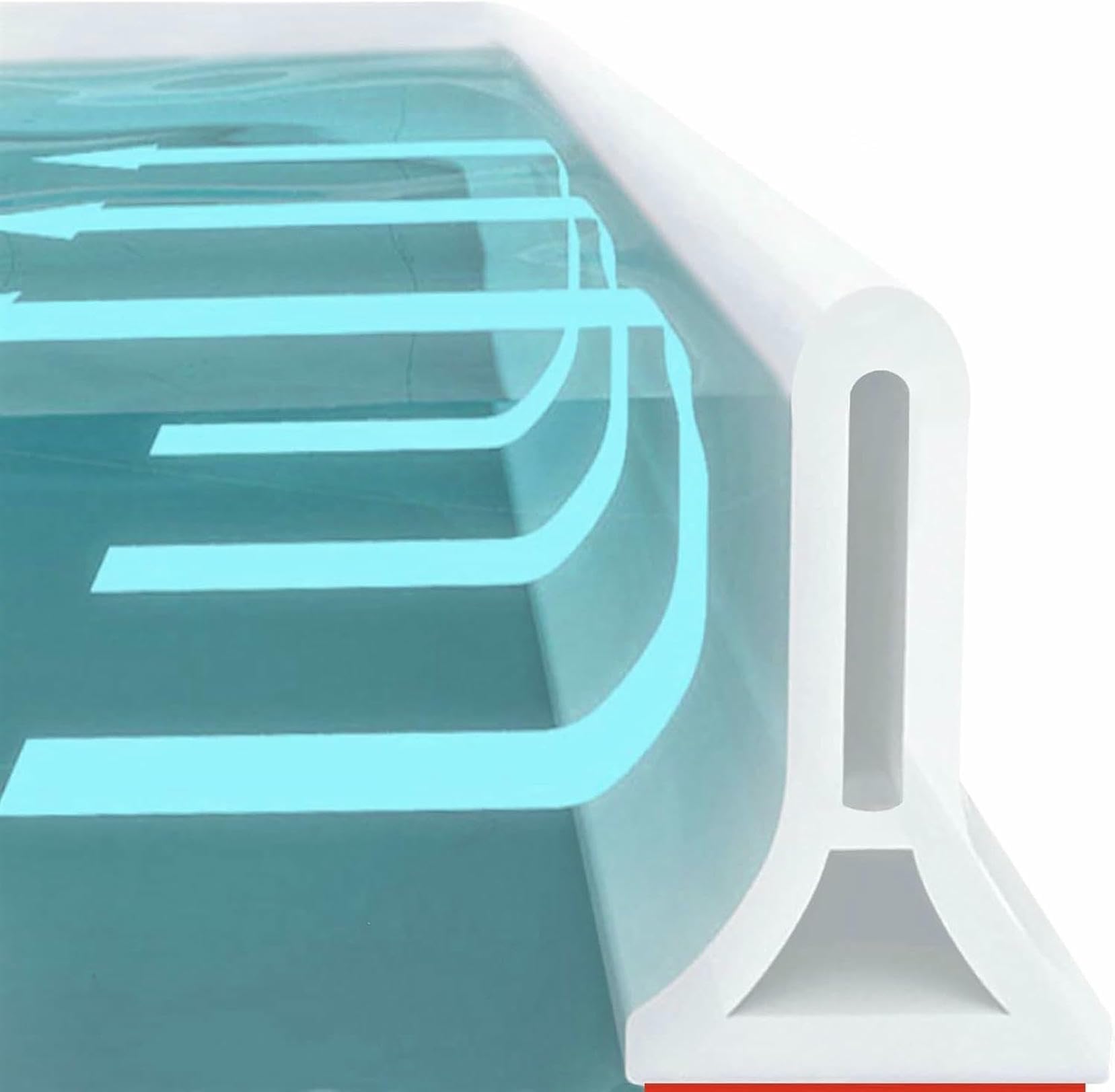 Tapón de agua para separación de zonas húmedas que mantiene el suelo de la cocina libre de fugas