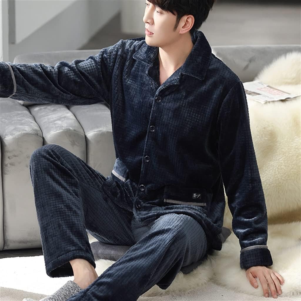 Winter Coral Fleece Thickened and Velvet Warm Autumn and Flannel Leisure Large Size Home Clothes