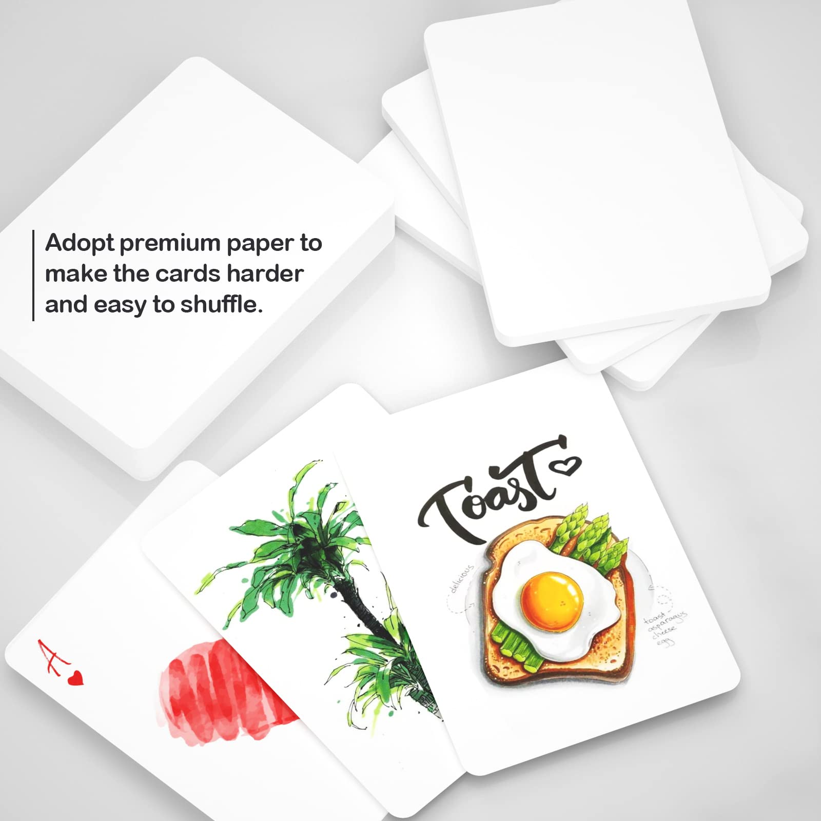 WJPC 220PCS Poker Size Blank Playing Cards, Index Flash Cards, Study Learning Cards For DIY Game Card Writing Drawing Painting