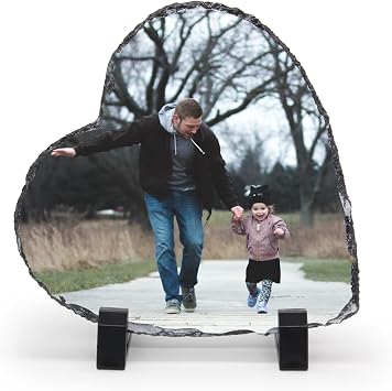 WERWAES Custom Picture Frames Personalized Photo Frame Rock Slate Personalized Customized Gifts for Women Men Mothers Fathers Day Birthday Christmas Valentines Day Decor