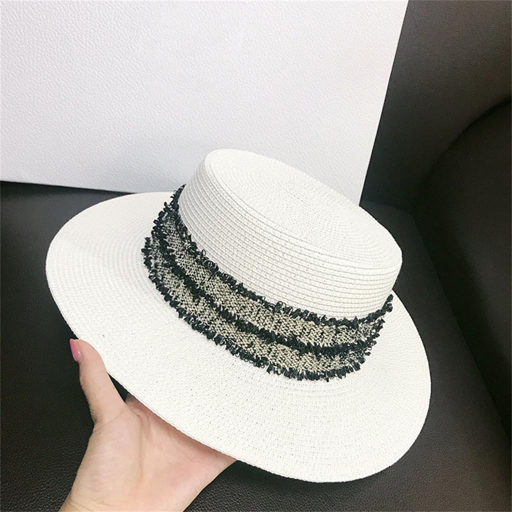 Flat Top Bowler Hat Sunscreen Sun Hat Single Color Plain Hat