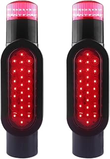 Boat Trailer Guide on Post Pipe Light Set DOT Approved 24LED Waterproof Submersible Turn Signal Running Lights Brake Lights Integrated with Trailer Guide Post Poles Lights Kit 2Pcs Black