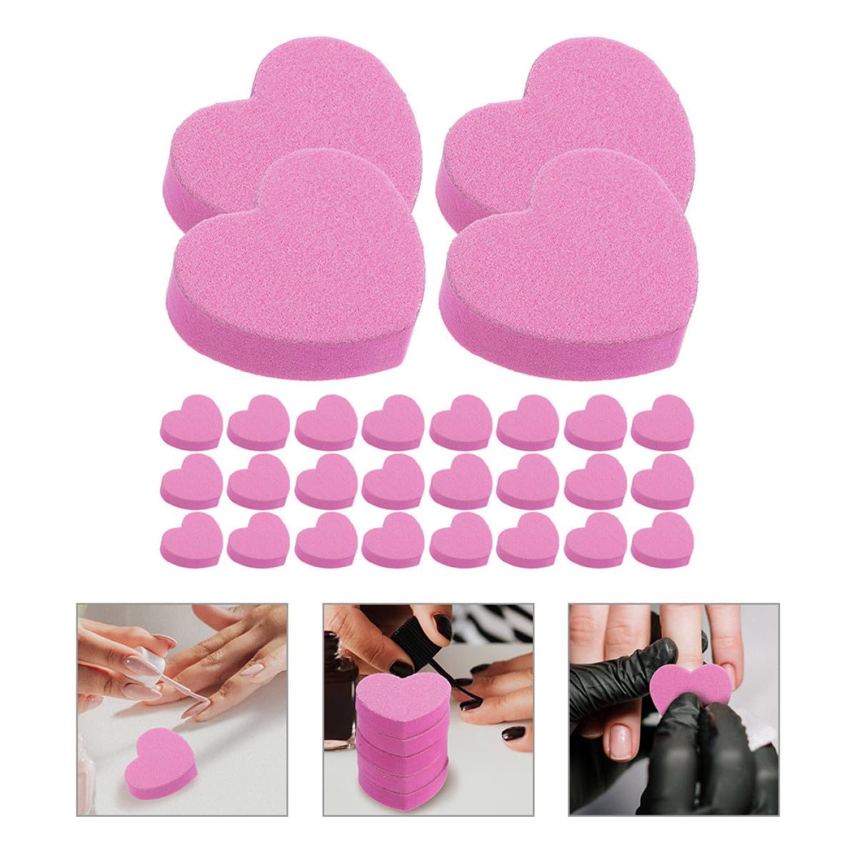Lima de Uñas en Bloque de Esponja Rosa, 100 Piezas, Doble Cara