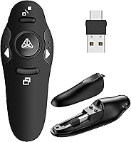 Vista 12 de DinoFire Puntero inalámbrico para presentaciones USB tipo C, Clicker de presentación BT y RF 2.4GHz de doble modo, control remoto