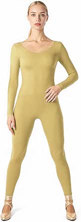 Amazon.com: Wildarms Adult Crew Neck Zip One Piece Unitard Full Body ...