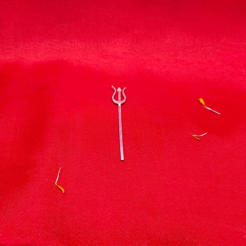 ROLIMOLI Pure Silver Trishul for Lord Shiva, Maa Durga, Pooja Ghar (Size : L- 6.5cm * W-1cm * H-0.2cm | Weight : 1.6gm Approxe)