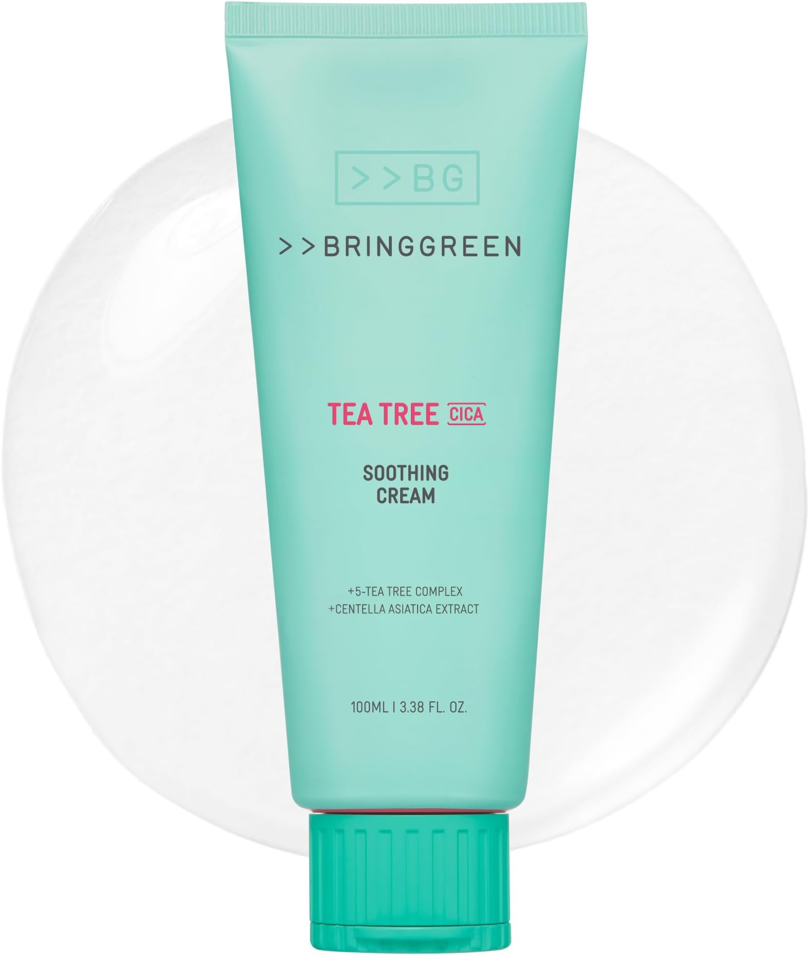 BRINGGREEN(ブリングリーン) ティーツリー シカ スージングクリームプラス(水分クリーム) 100ml 脂性 敏感 ゆらぎ CICA 保湿 スリーピングパック メイクノリ 韓国