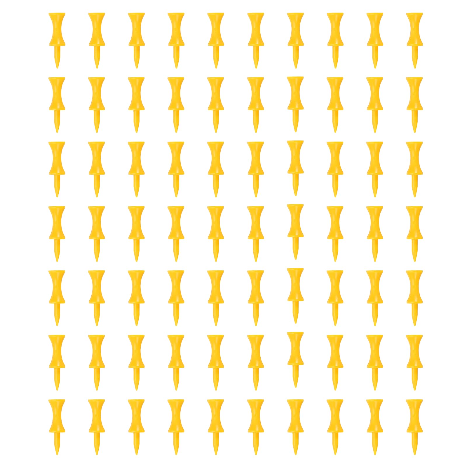 YELARXI Plastic Step Down Golf Tees, 1.7 Inch Unbreakable Plastic Golf Tees Bulk, 140 Pack & Yellow - Fitting For(Practice/Outdoor/Golf Course/Competition/Leisure)