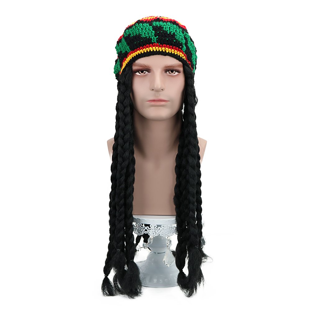 Amazon.com: AICKER Rasta Dreadlocks Hat Wig with Tam 28 Inch  display picture 1