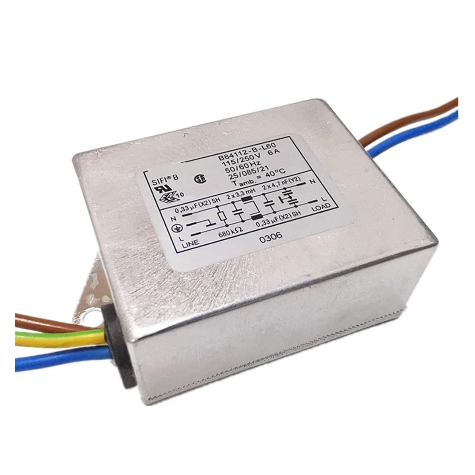 Filtre de puissance B84112-B-L60 avec haute atténuation anti-interférence 220V 6A