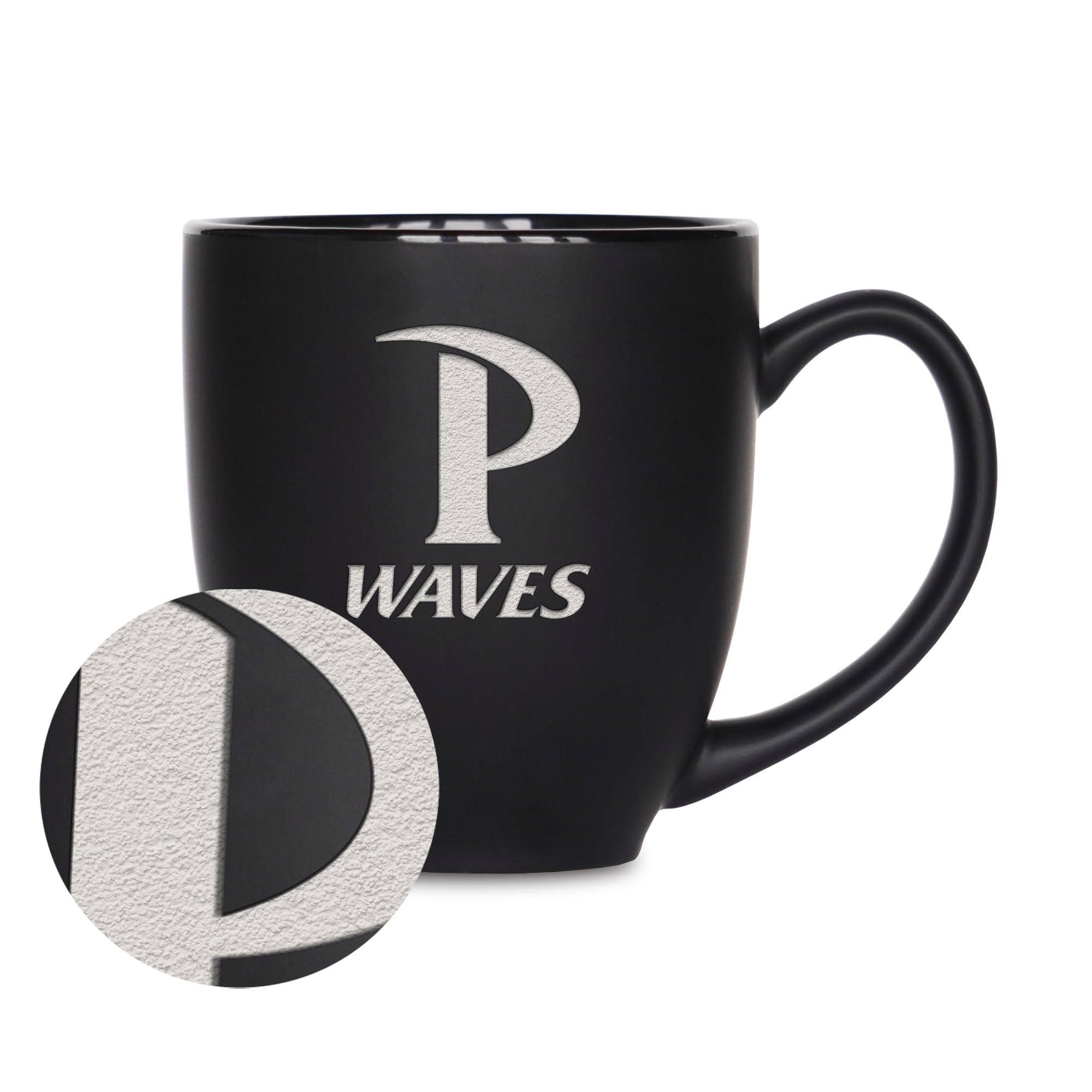 Tasse de bistrot Pepperdine Waves mug céramique noire mate 445 ml chaud