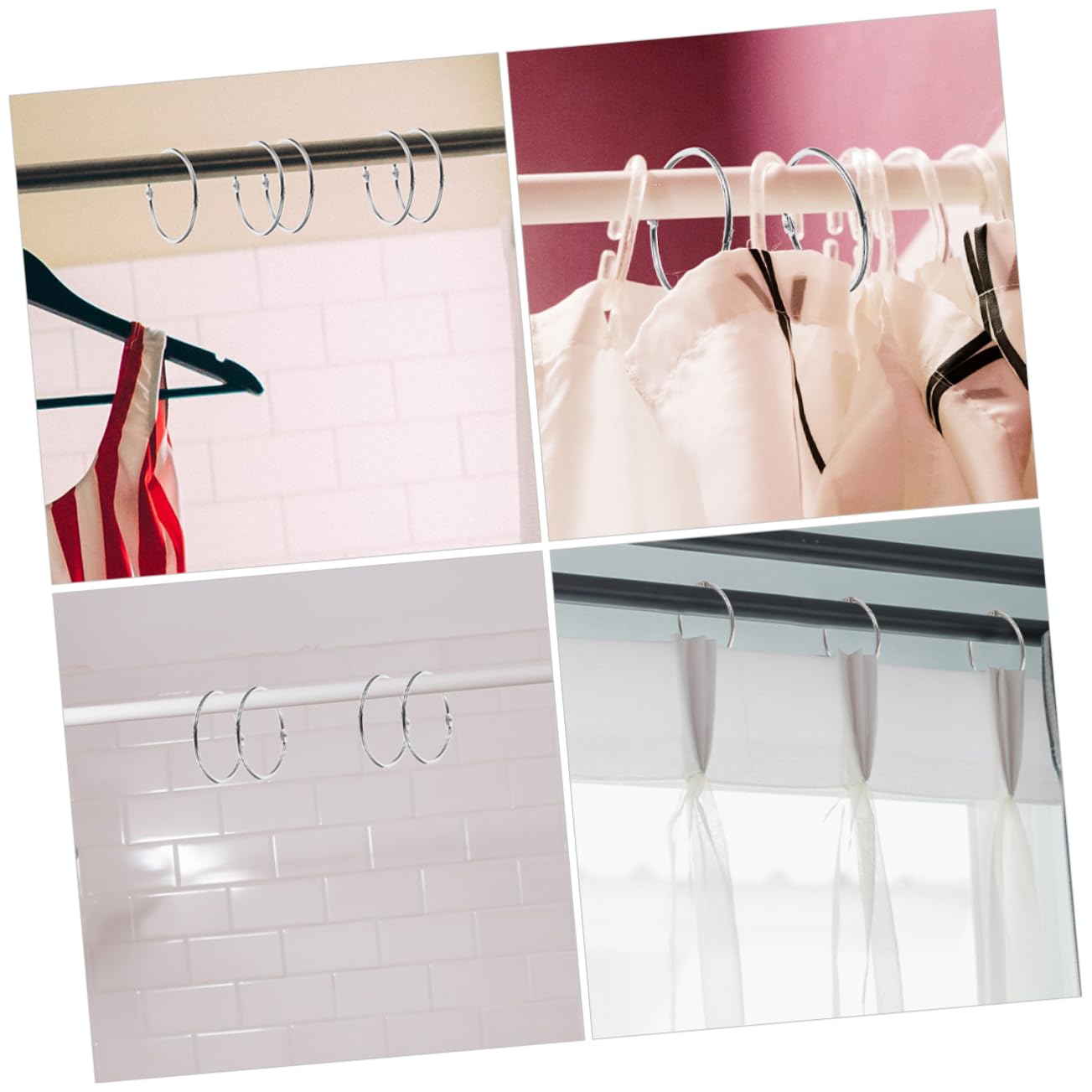 Garneck 150 PCS Anello della Doccia Tende da Doccia Ganci per Il Bagno Decorativi della Doccia Ganci Pista della della Doccia Ganci Doccia Ganci Asta di Anelli