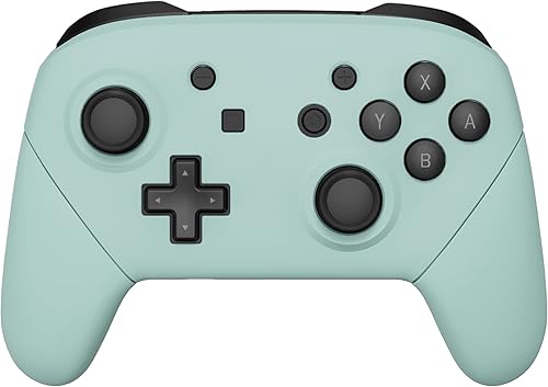 eXtremeRate Light Cyan Faceplate Backplate Handles for Nintendo Switch Pro Controller, DIY Replacement Hand Grip Housing Shell Cover for Nintendo
